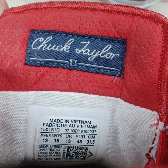 Converse Chuck Taylor II (Discontinued) Red Lunarlon Men's